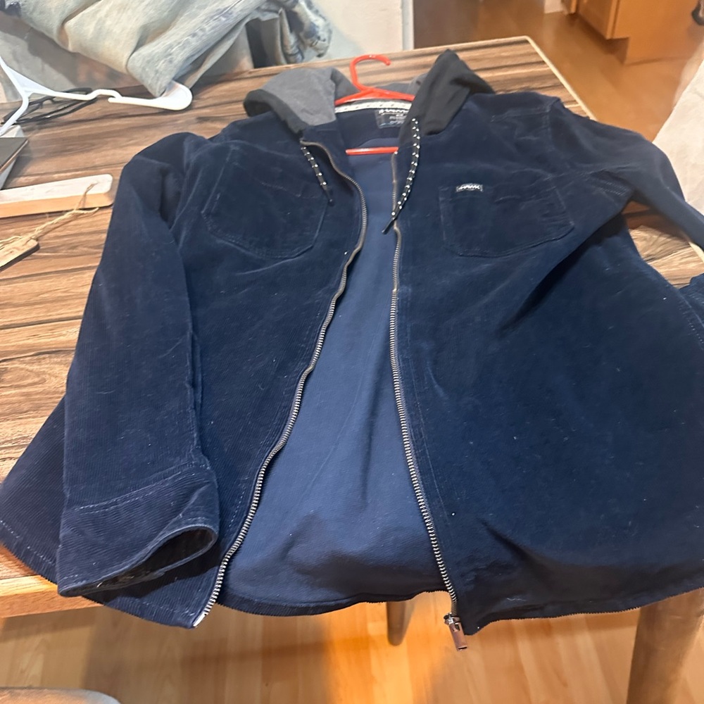 Tony Hawk Skate Corduroy Shirt Jacket with Hood Medium